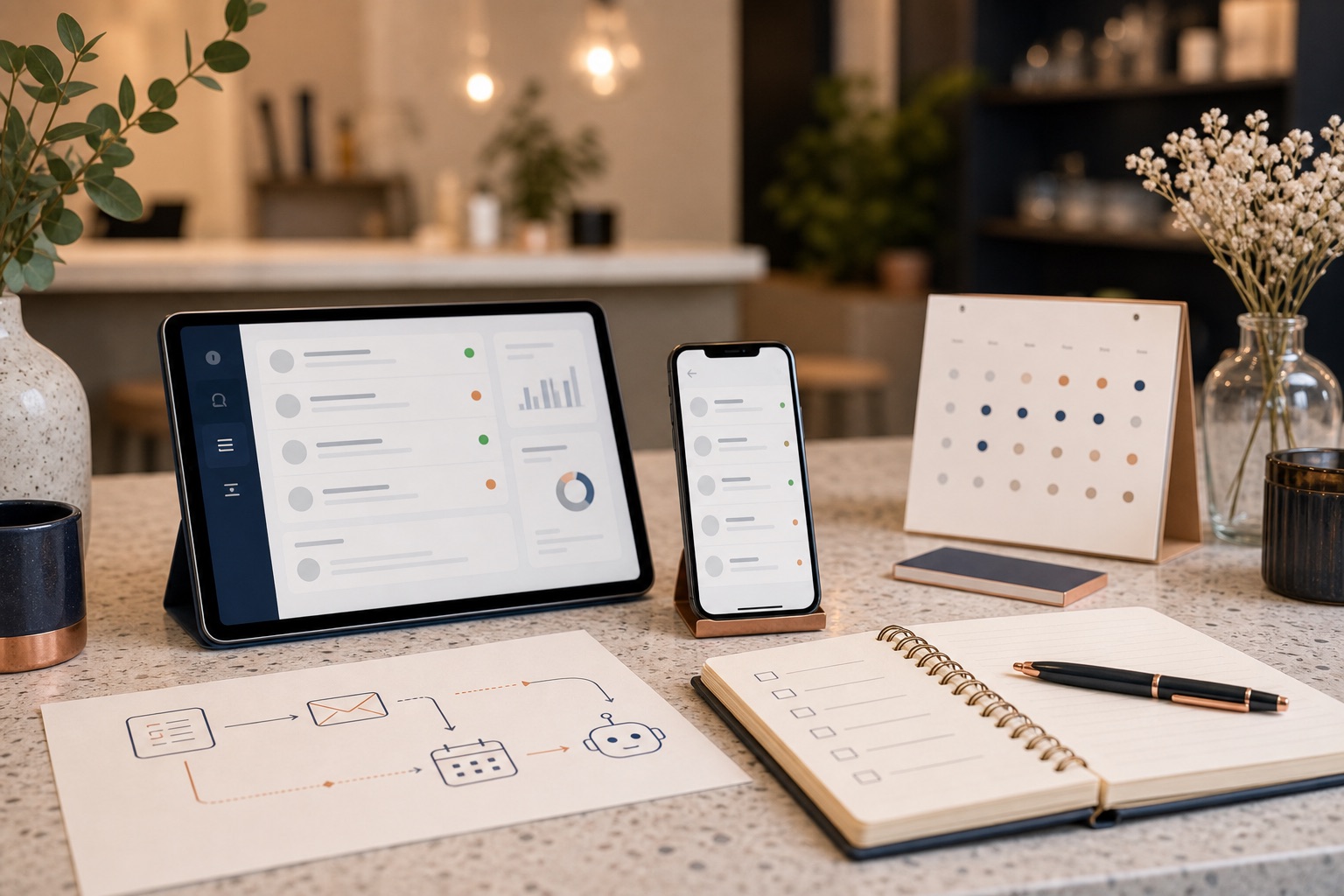 Interface d'assistant IA pour organiser les demandes
